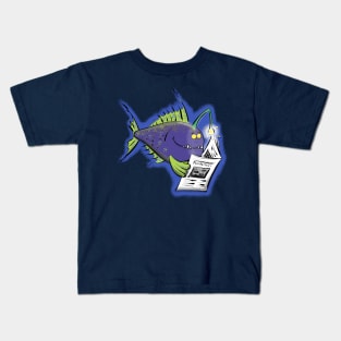 Funny angler fish cartoon Kids T-Shirt